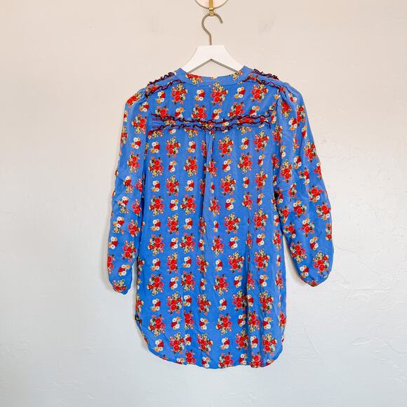 Matilda Jane Finley Secret Fields Blue Floral Blouse Small - Picture 4 of 6